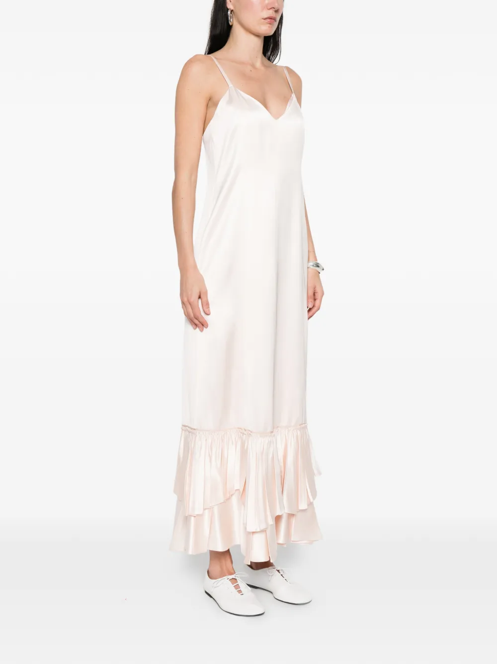  Jil Sander Ruffled Slip Dress - Pink 