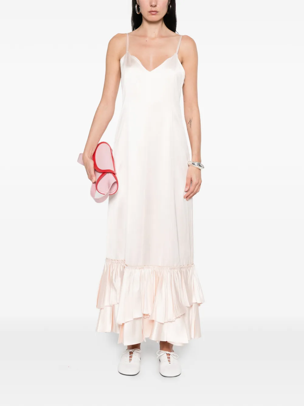  Jil Sander Ruffled Slip Dress - Pink 