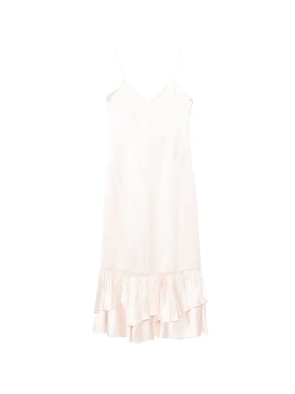 Jil Sander Silk Blend Ruffle Dress in Pink