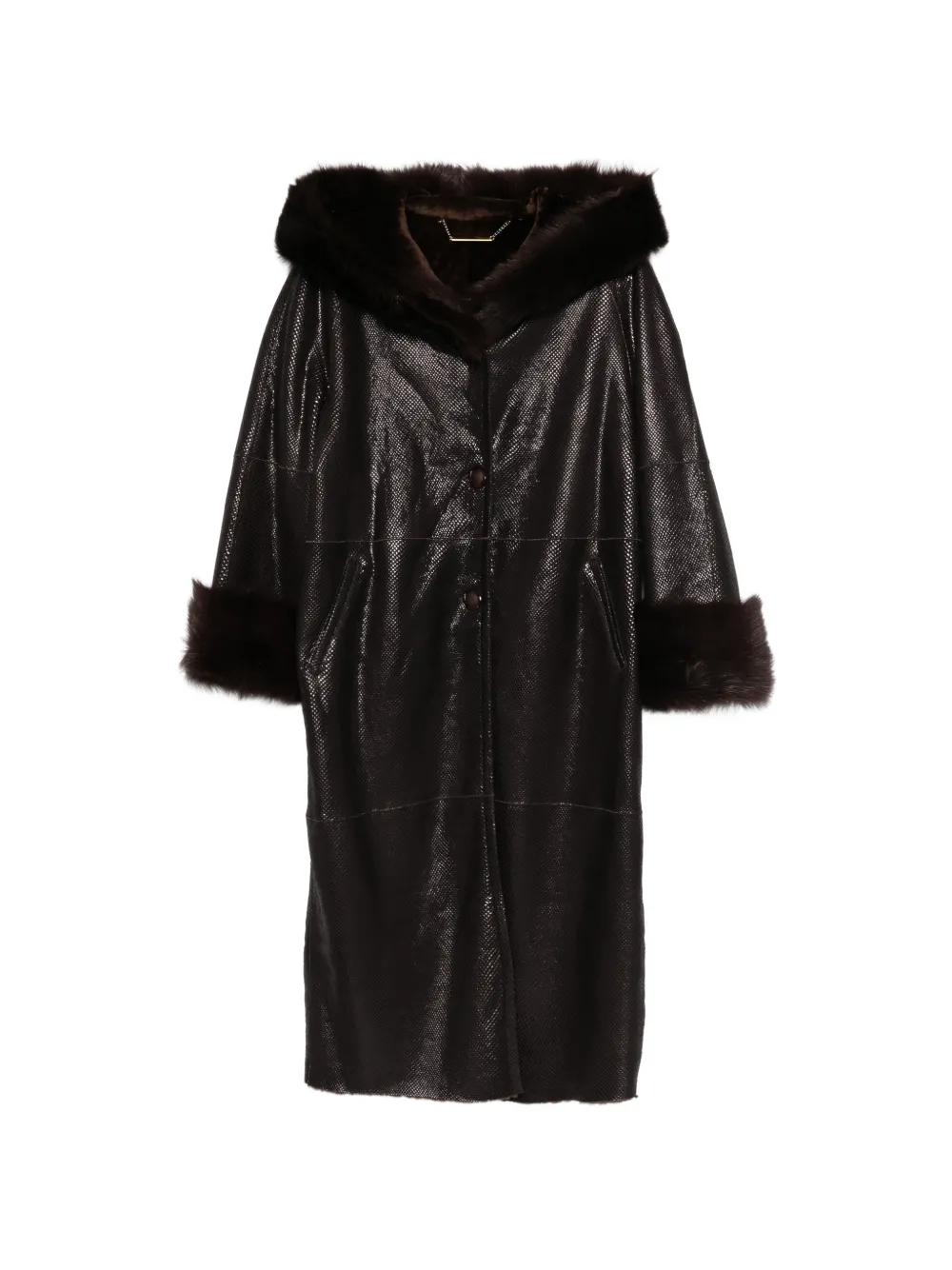 Nour Hammour Cappotto Gancini - Marrone