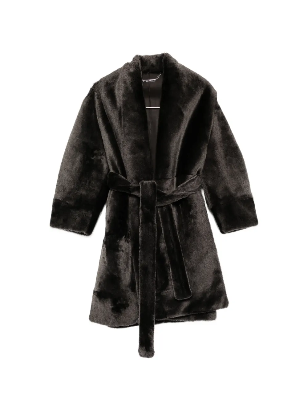 Nour Hammour Juno Belted Coat In Black