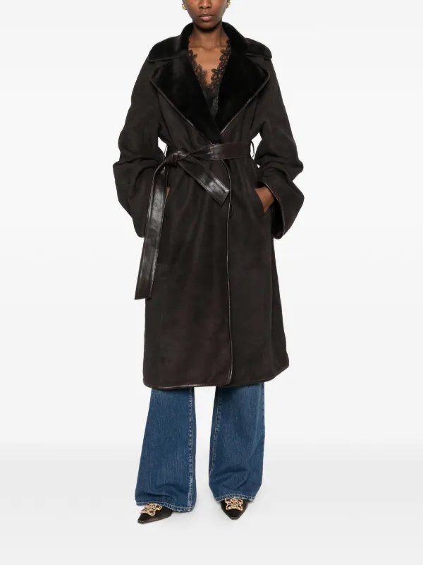 Nour Hammour Lourdes double-breasted Coat | Brown | FARFETCH