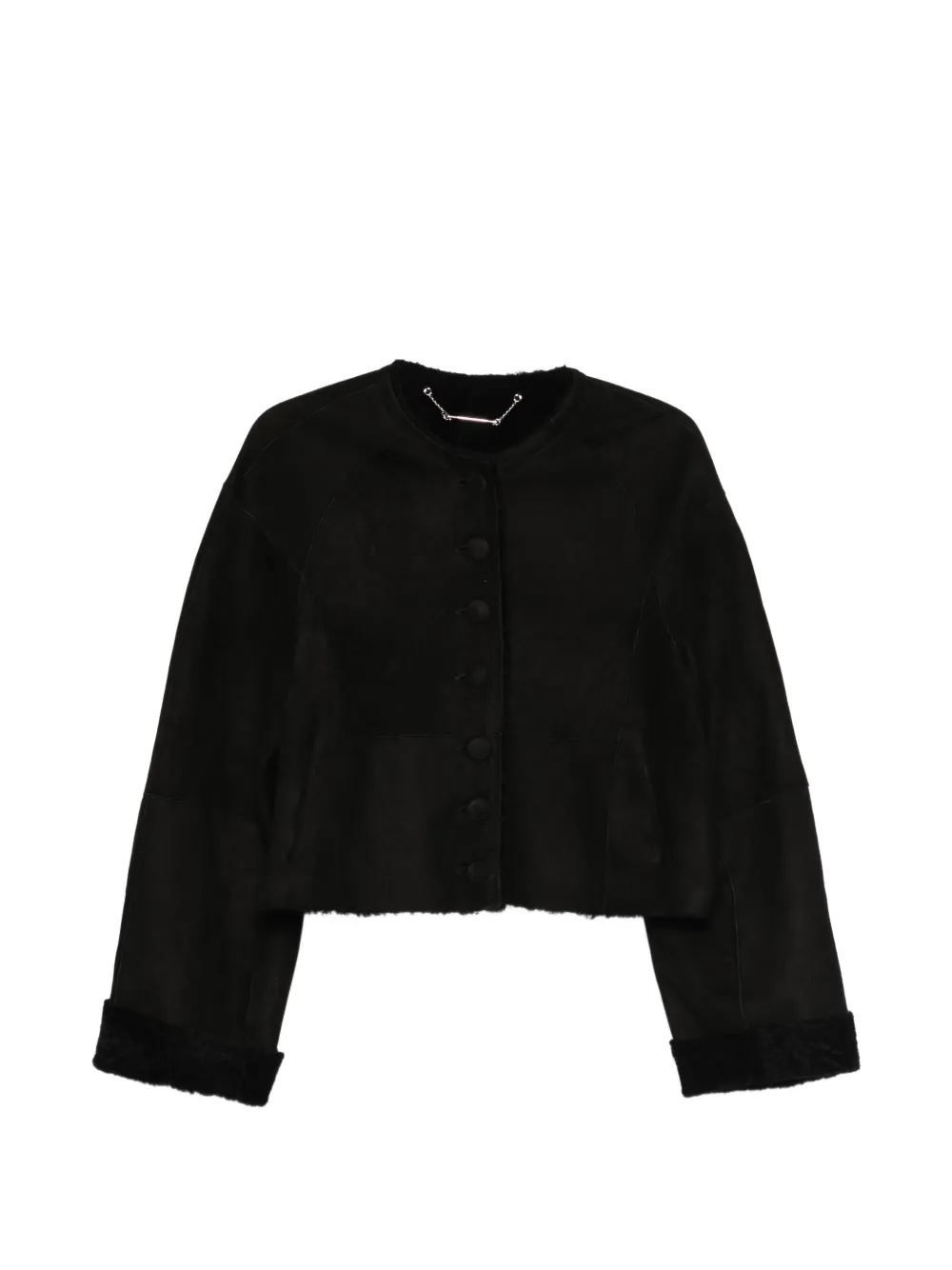 Nour Hammour Willow buttoned leather jacket - Nero