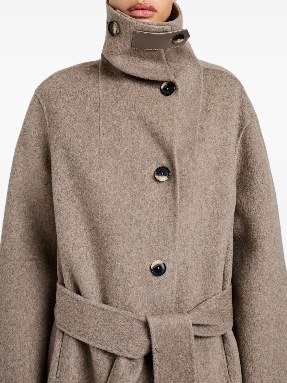 Proenza Schouler White Label Corey Belted Coat In Neutral