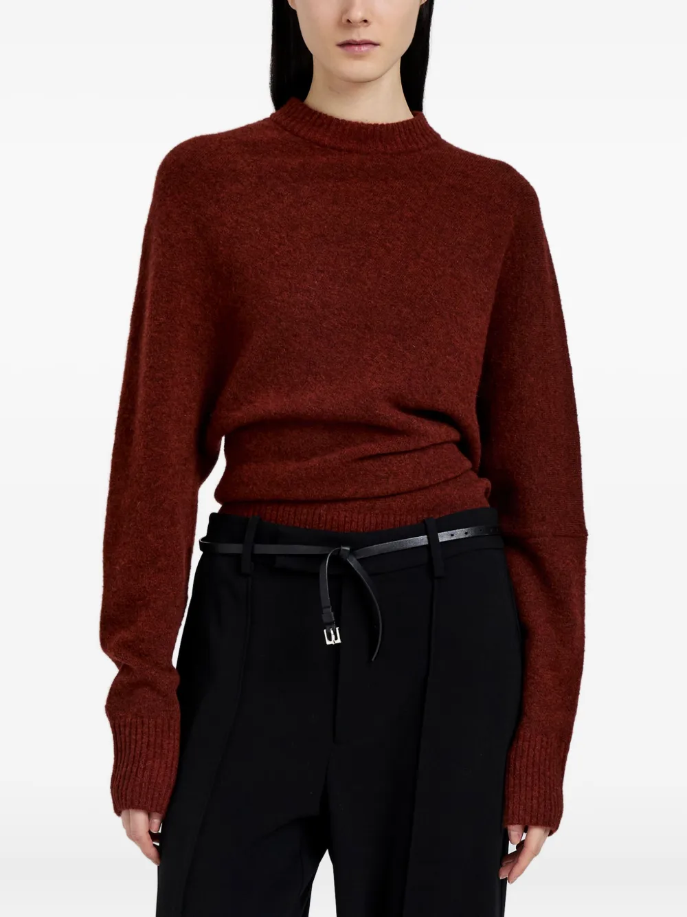 Proenza Schouler Abie Boiled Wool Blend Sweater In Brown