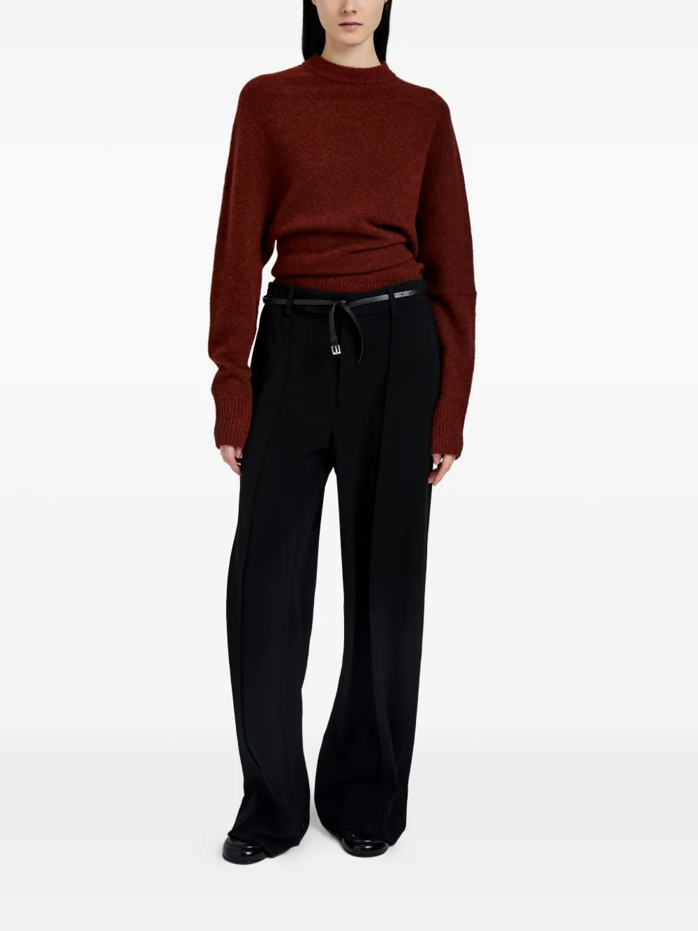 Proenza Schouler Abie Boiled Wool Blend Sweater In Brown