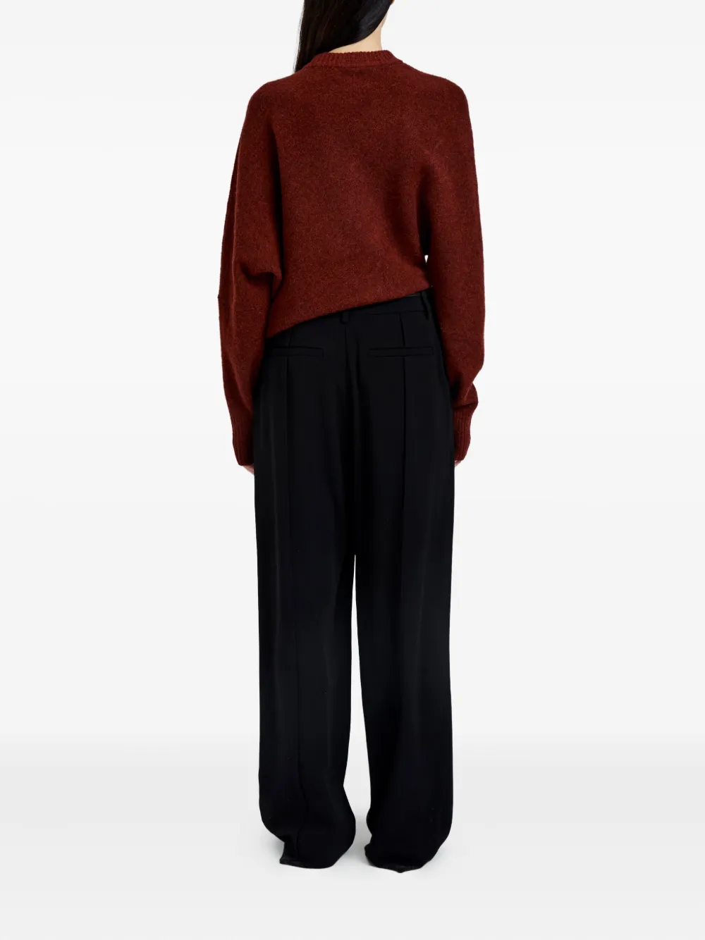 Proenza Schouler Abie Boiled Wool Blend Sweater In Brown