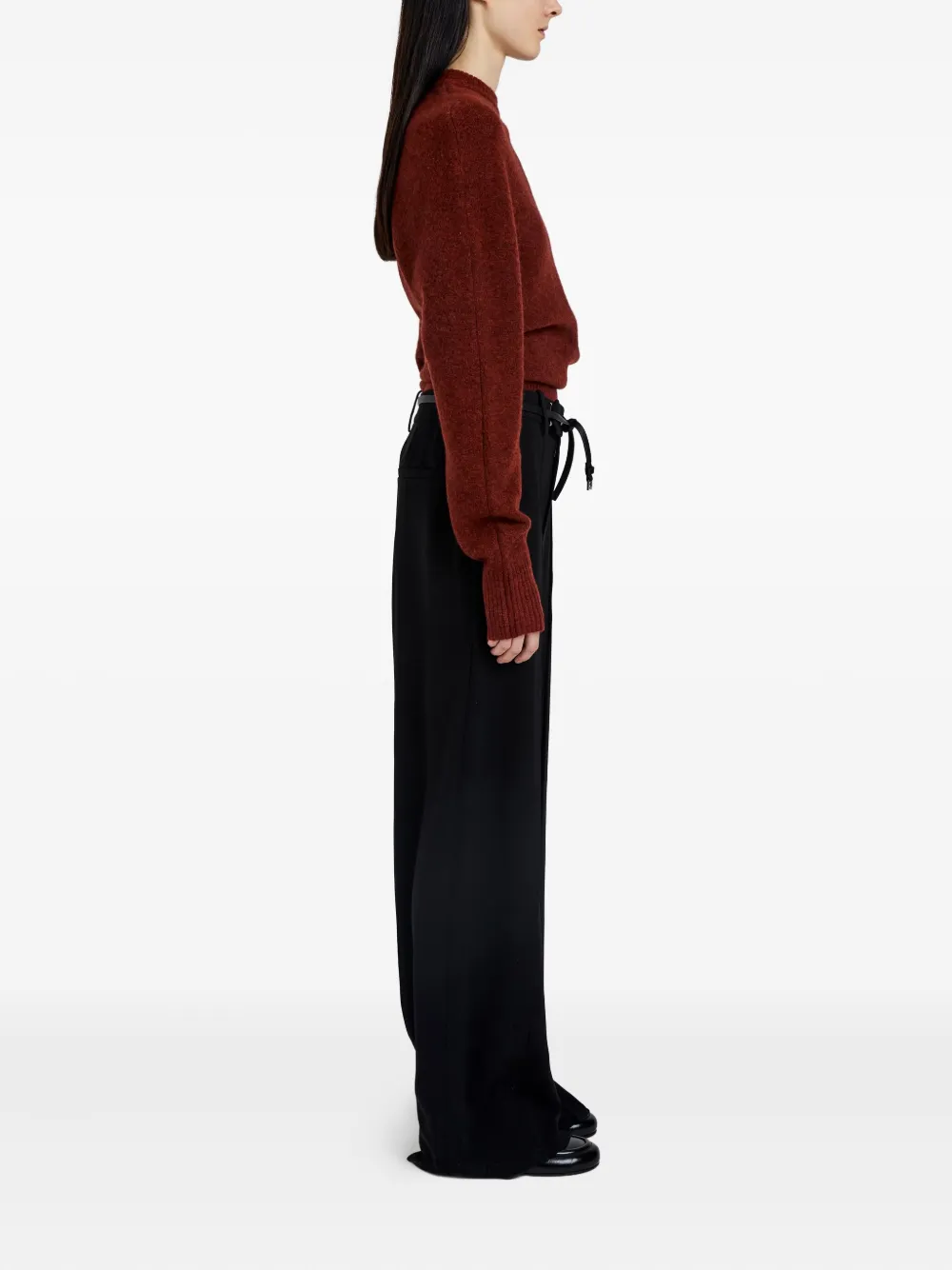 Proenza Schouler Abie Boiled Wool Blend Sweater In Brown