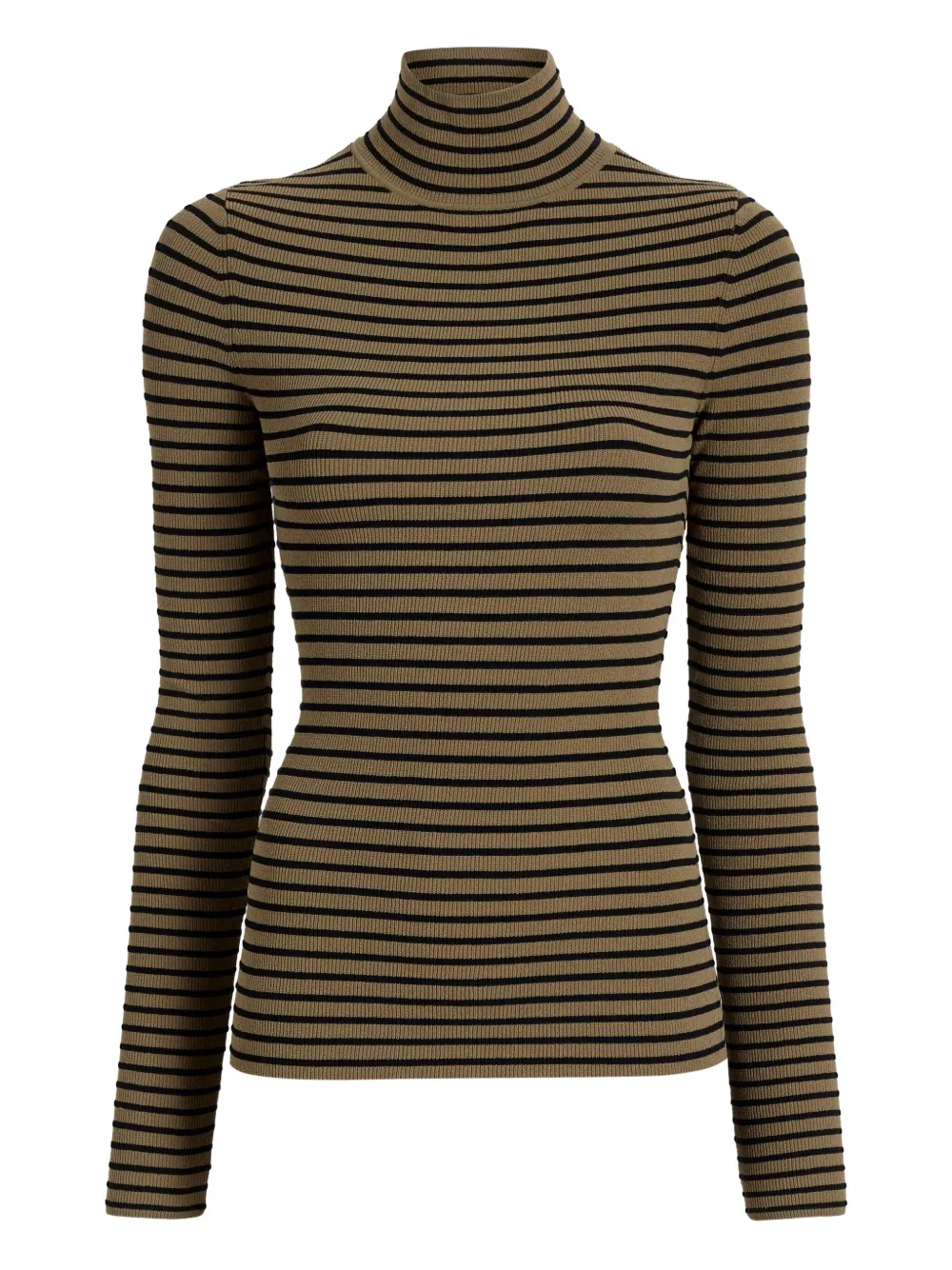 Proenza Schouler Didi Striped Turtleneck Top In Brown