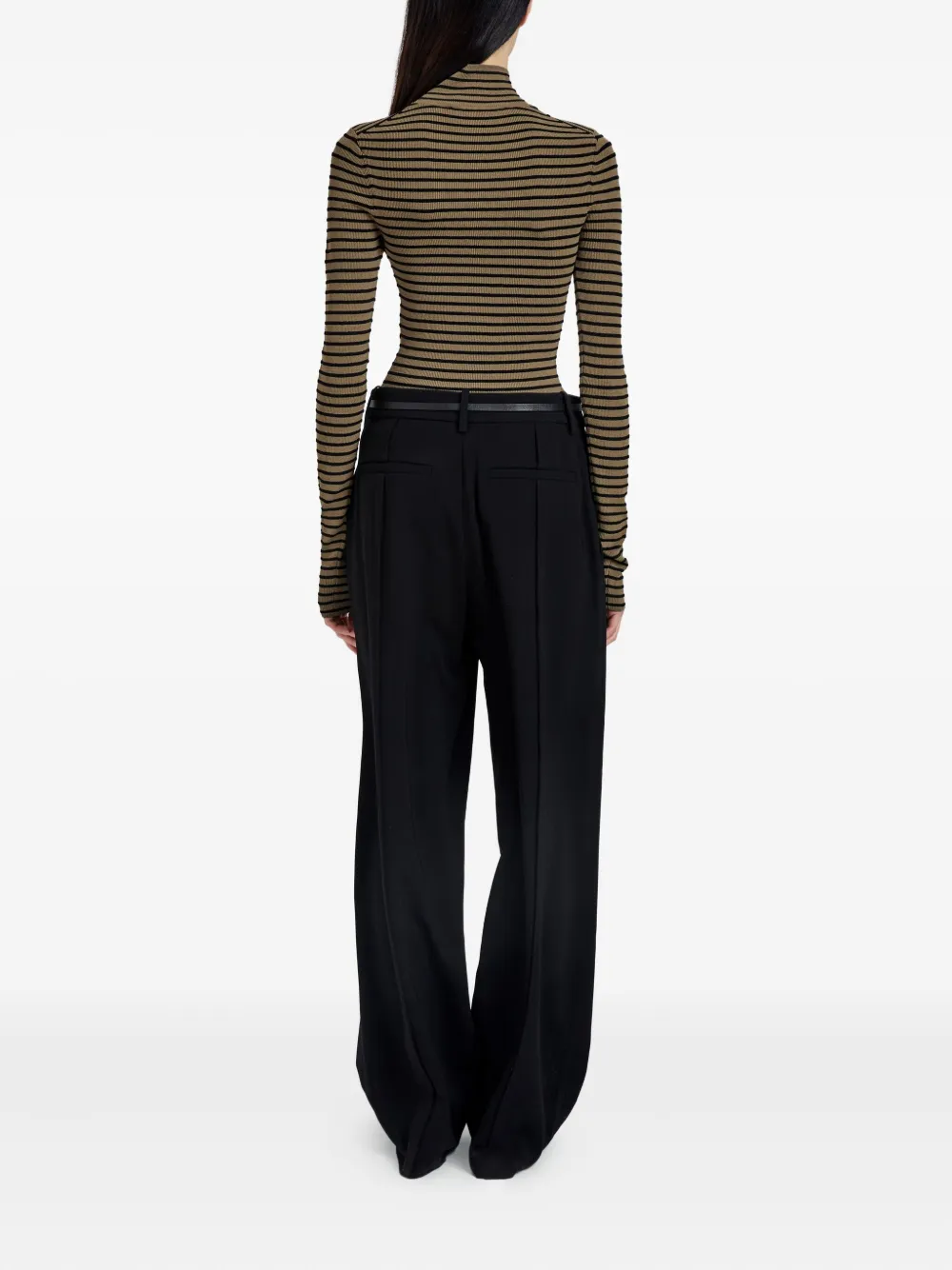 Proenza Schouler Didi Striped Turtleneck Top In Brown