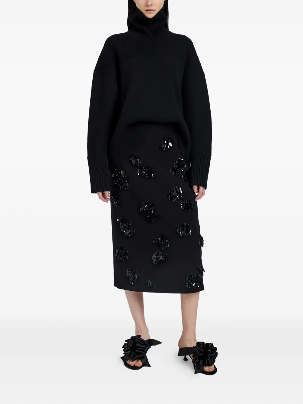 Proenza Schouler Moira rok met borduurwerk - Zwart