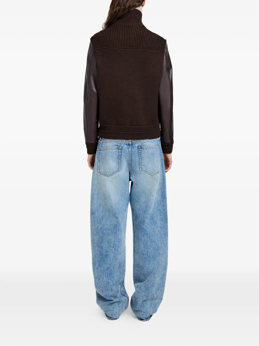 Proenza Schouler White Label Elenora leren jack met vlakken Bruin