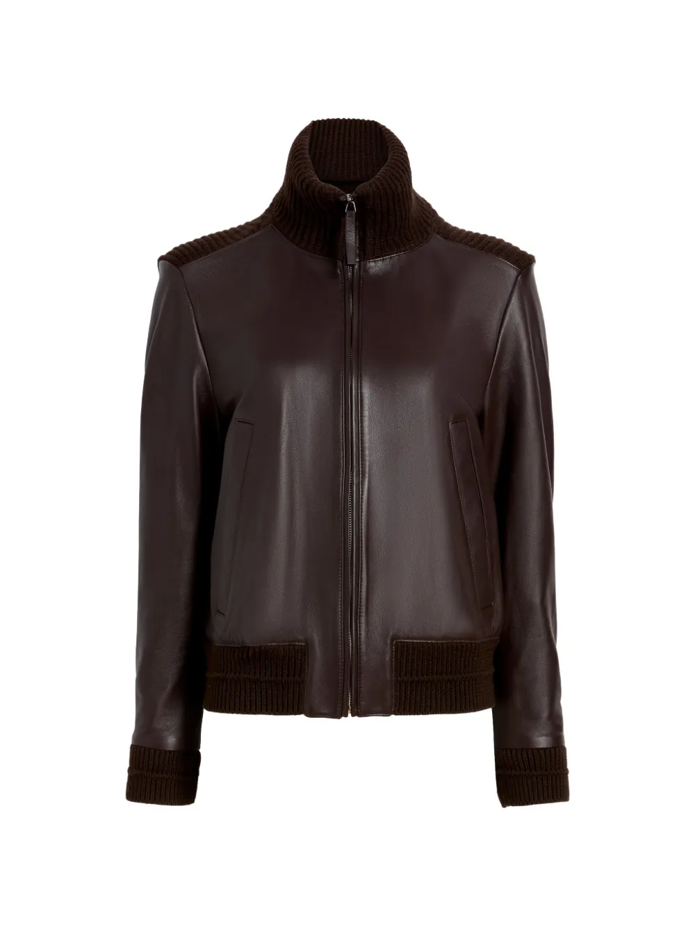 Proenza Schouler White Label Elenora leren jack met vlakken Bruin