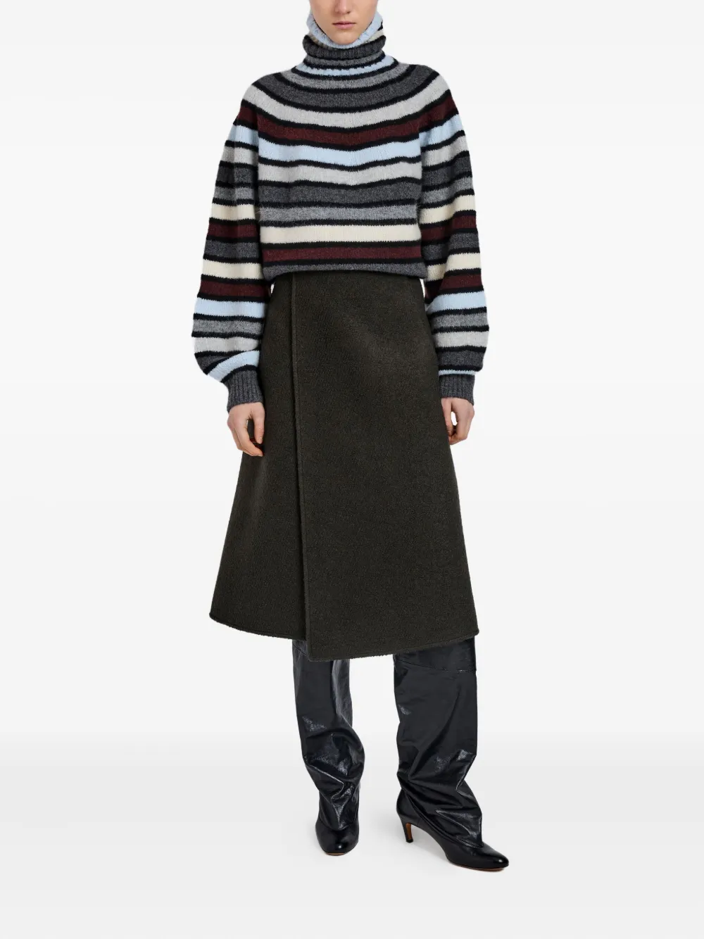 Proenza Schouler Danea Stripe Cashmere Blend Turtleneck Sweater In Multi