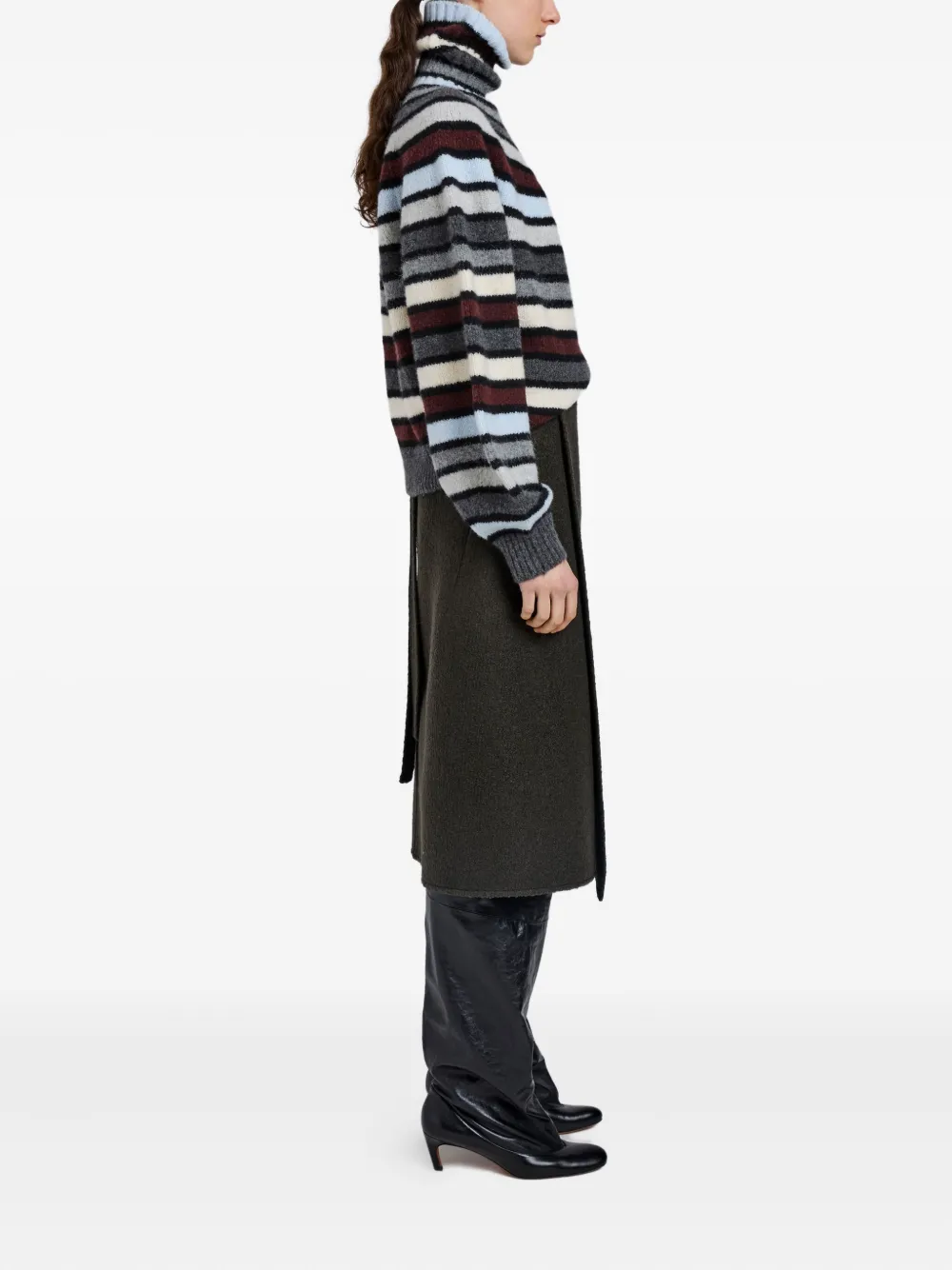 Proenza Schouler Danea Stripe Cashmere Blend Turtleneck Sweater In Multi