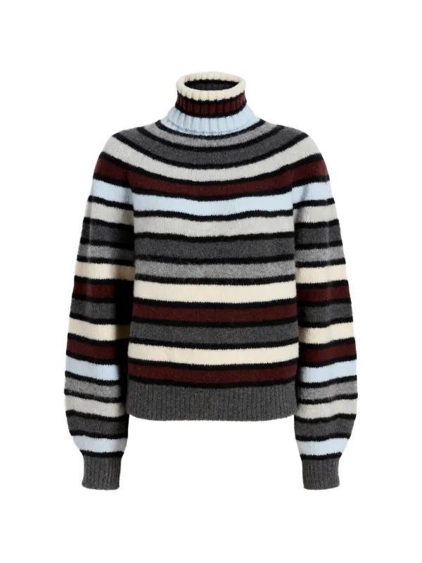 Proenza Schouler Danea Top in Stripe Cashmere in Neutrals