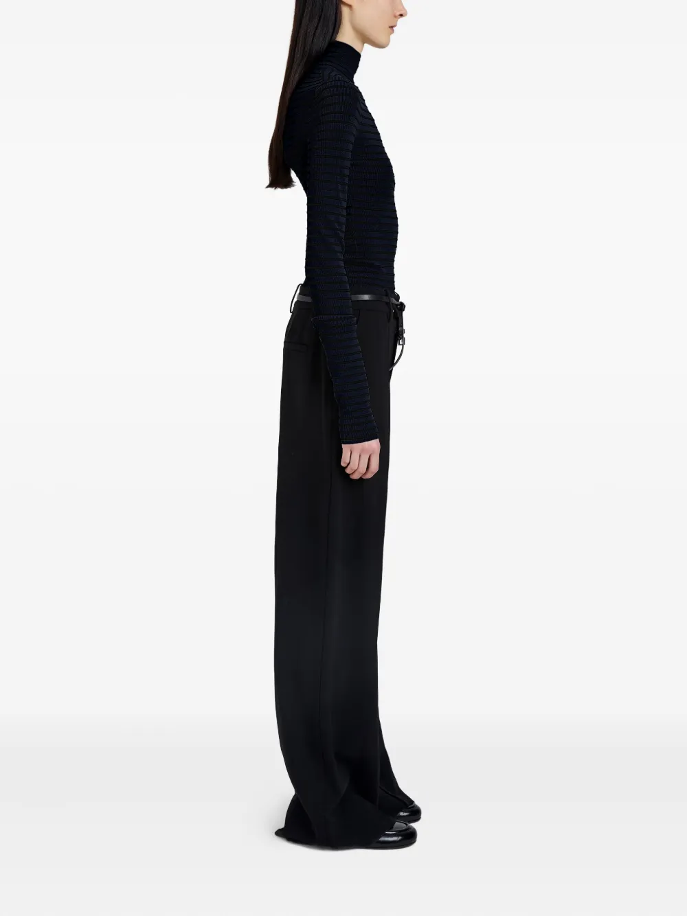 Proenza Schouler Didi Striped Velvet Top In Blue