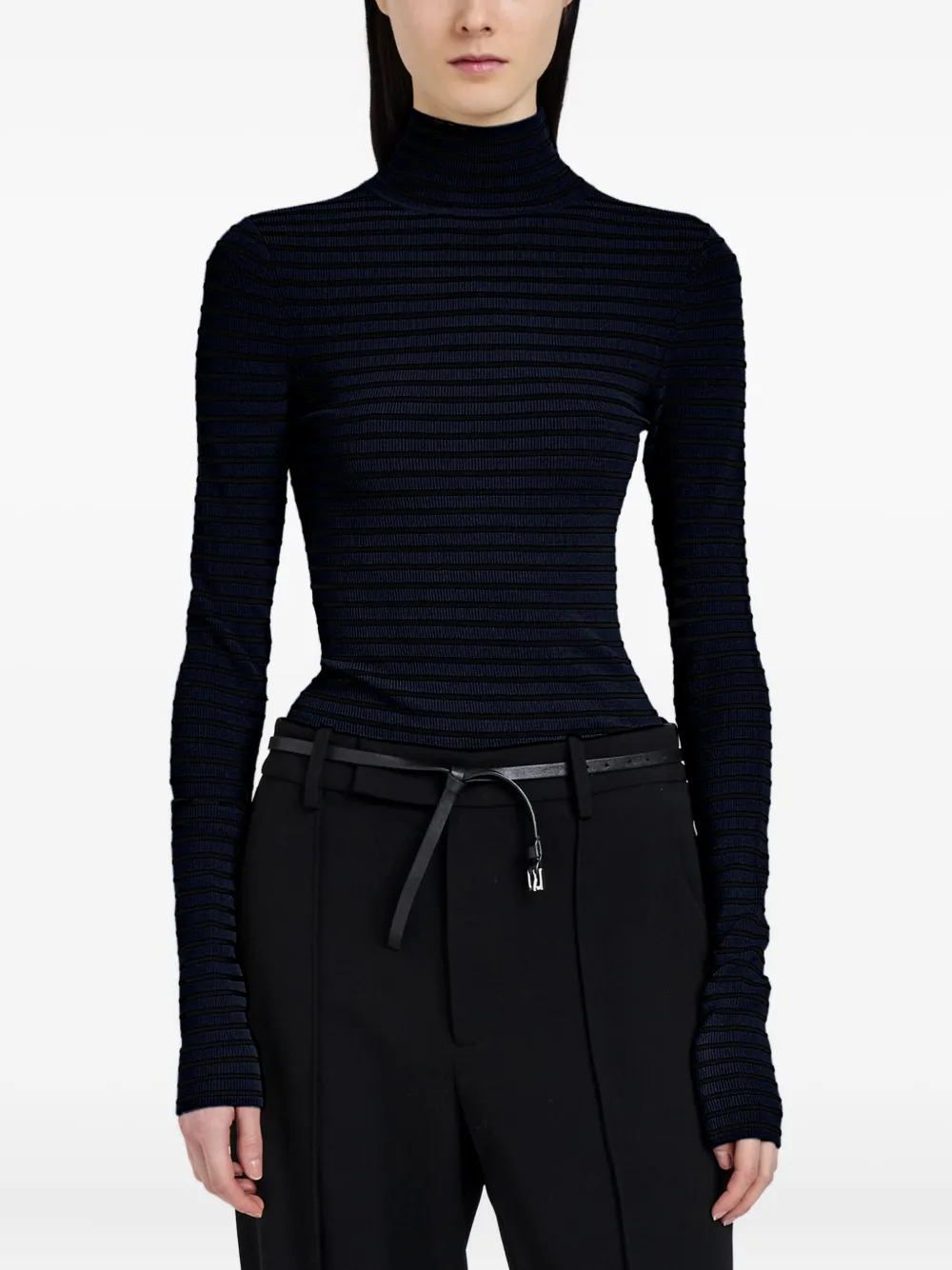 Proenza Schouler Didi Striped Velvet Top In Blue