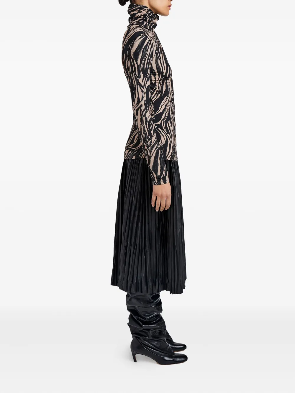 Proenza Schouler White Label Audrey Marble-print Top In Animal Print