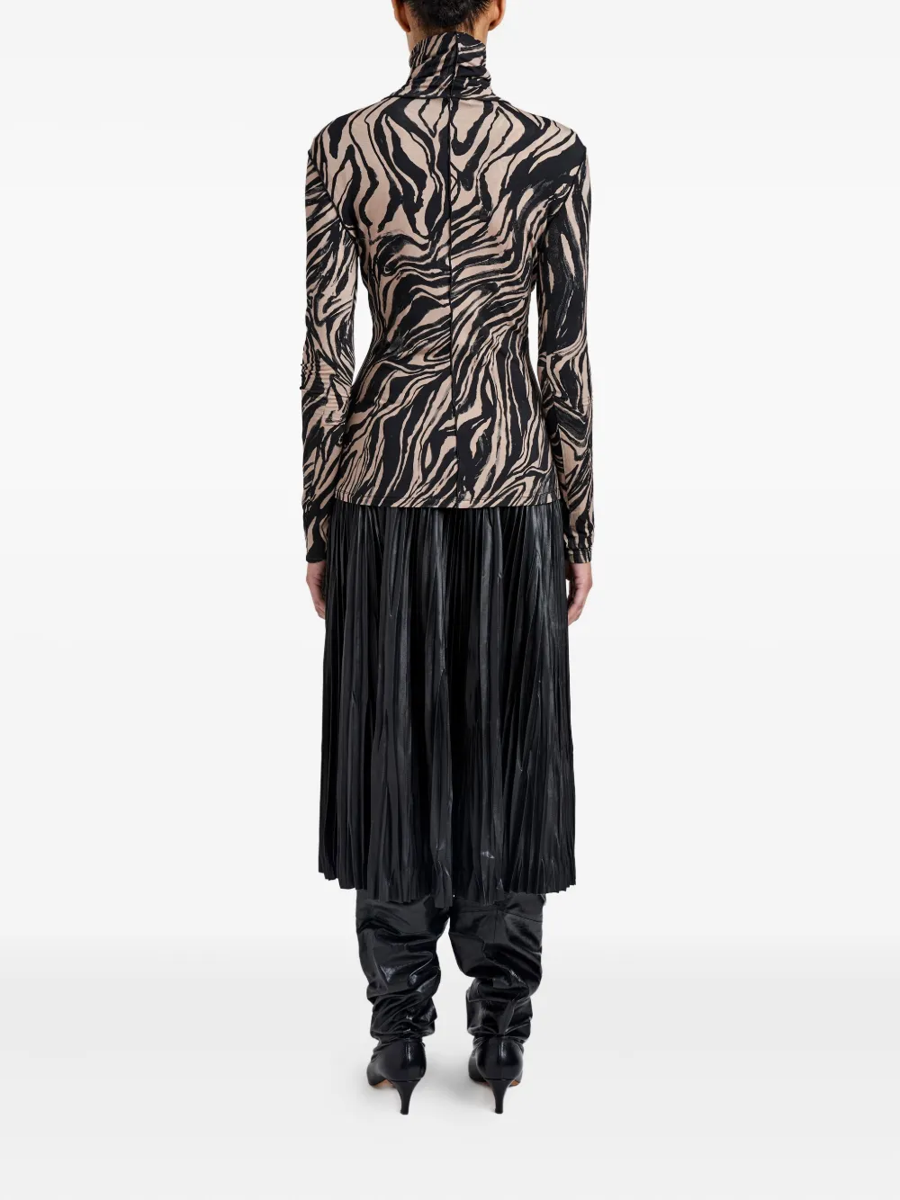 Proenza Schouler White Label Audrey Marble-print Top In Animal Print