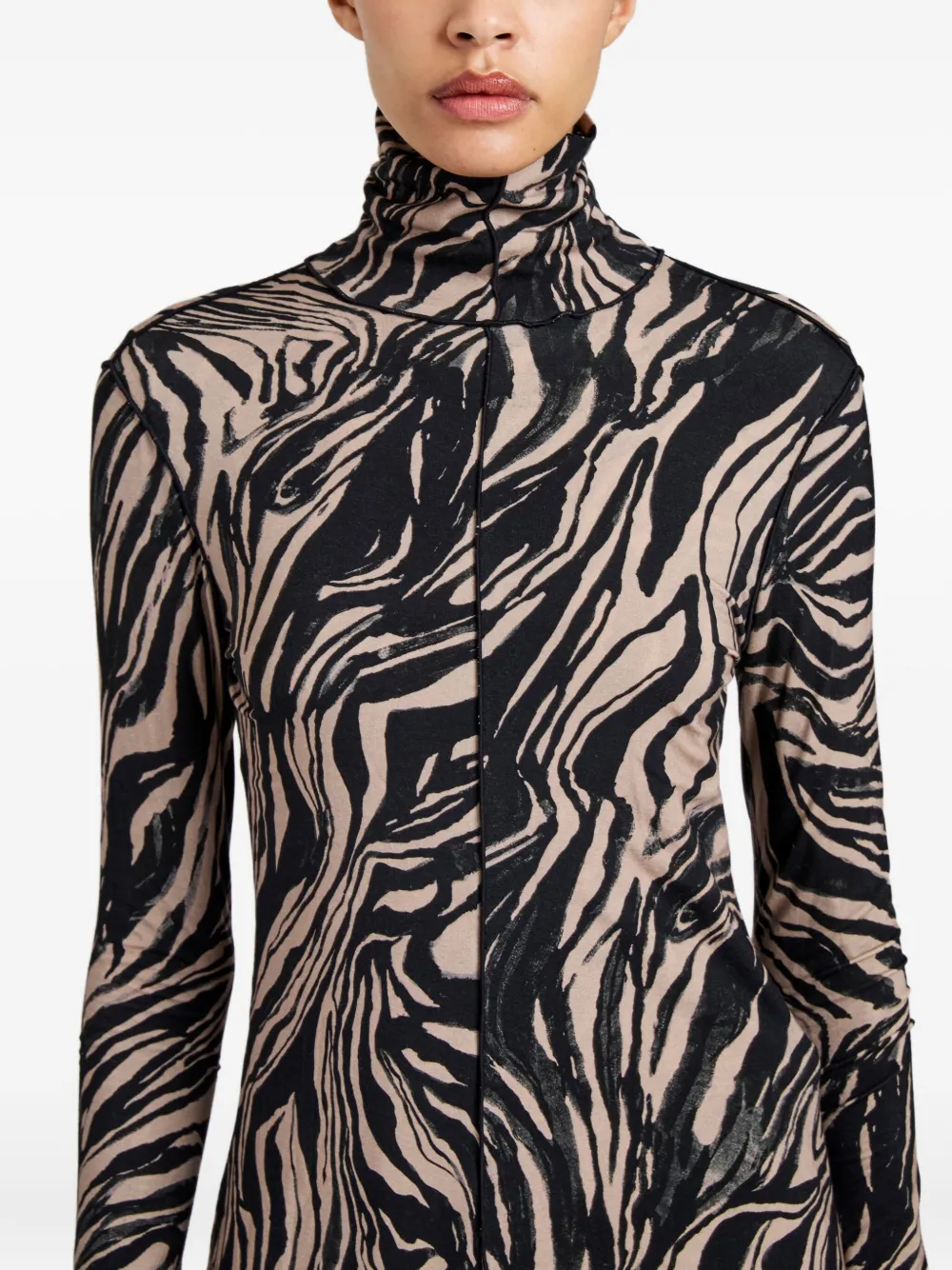Proenza Schouler White Label Audrey Marble-print Top In Animal Print