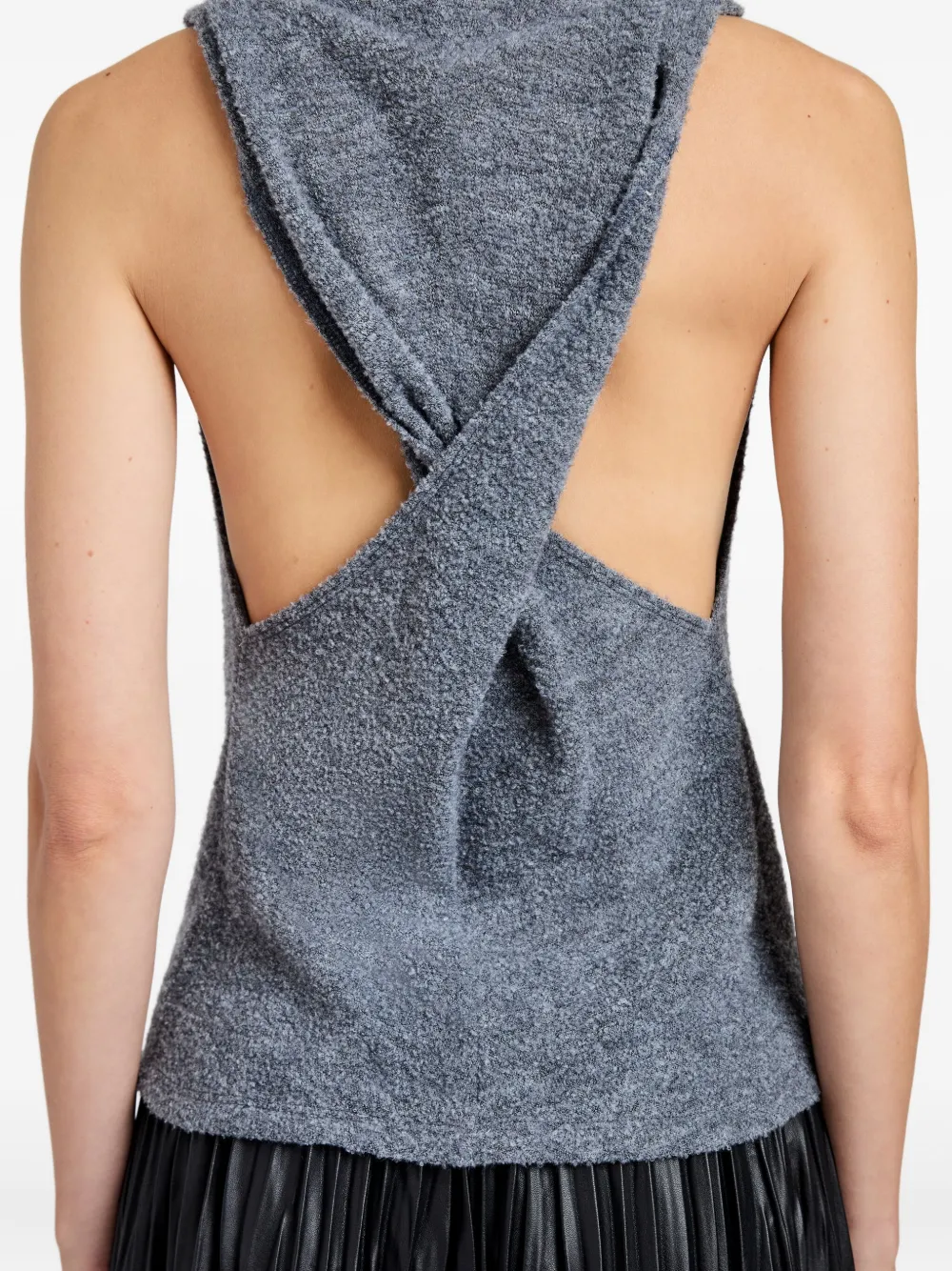 Proenza Schouler White Label Cynthia Top In Wool Jersey Grey Melange In Gray