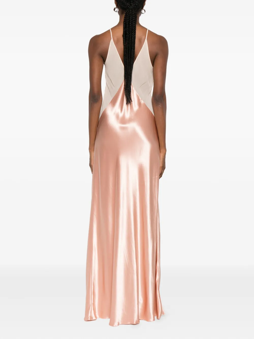 Alberta Ferretti V-neck Slip Dress In Pink