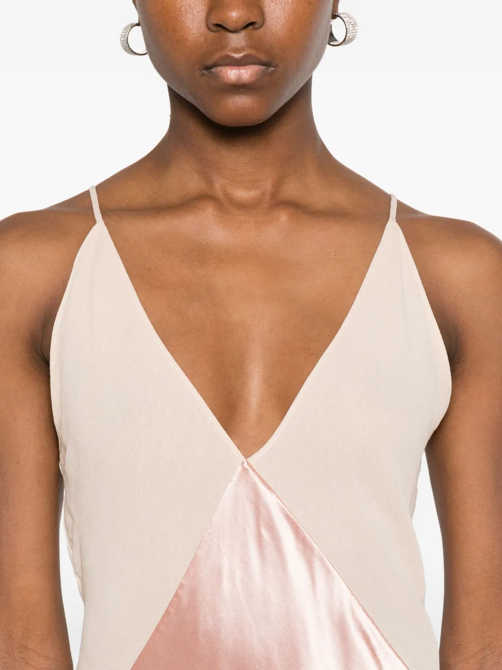 Alberta Ferretti V-neck Slip Dress In Pink