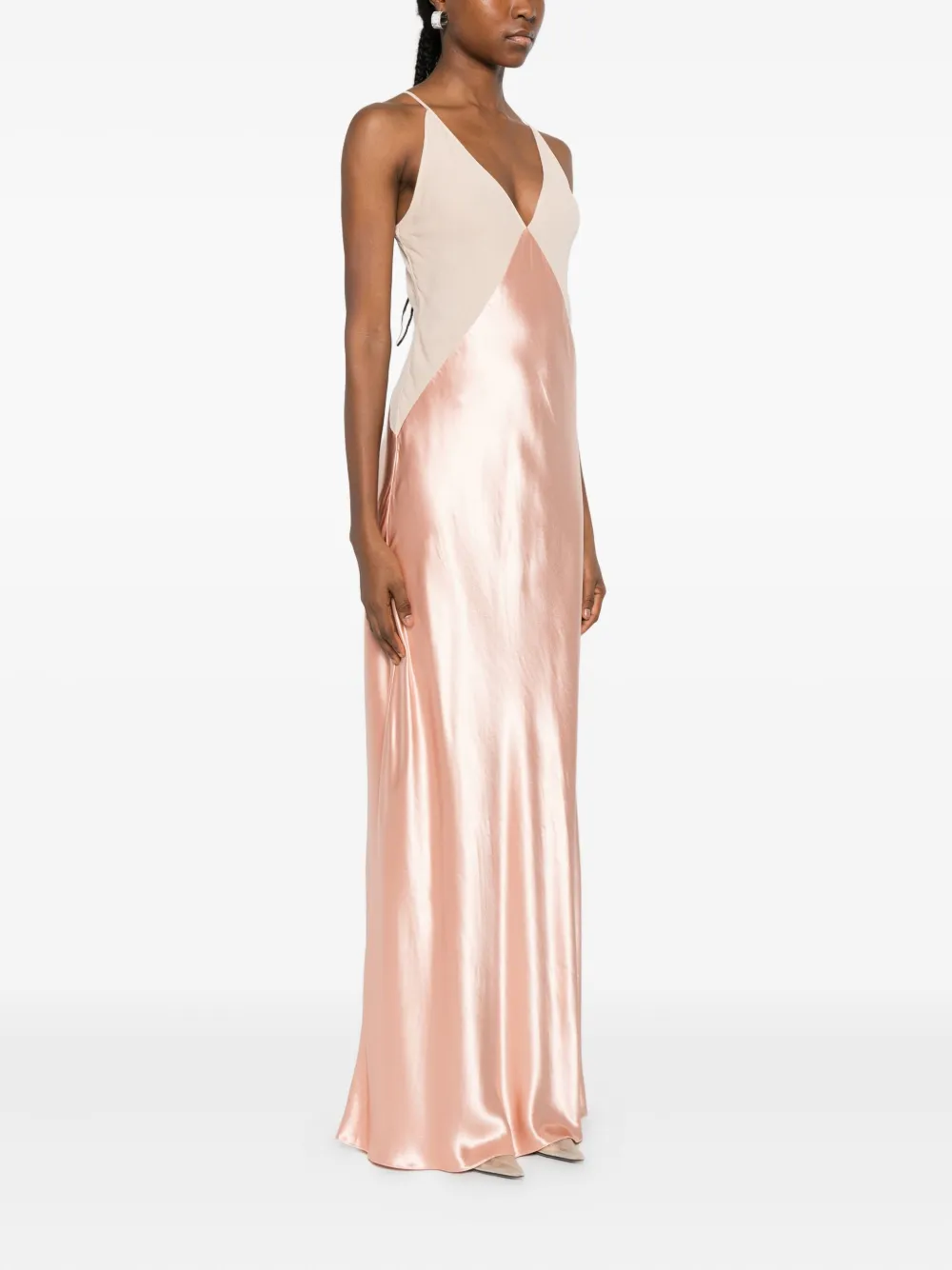 Alberta Ferretti V-neck Slip Dress In Pink