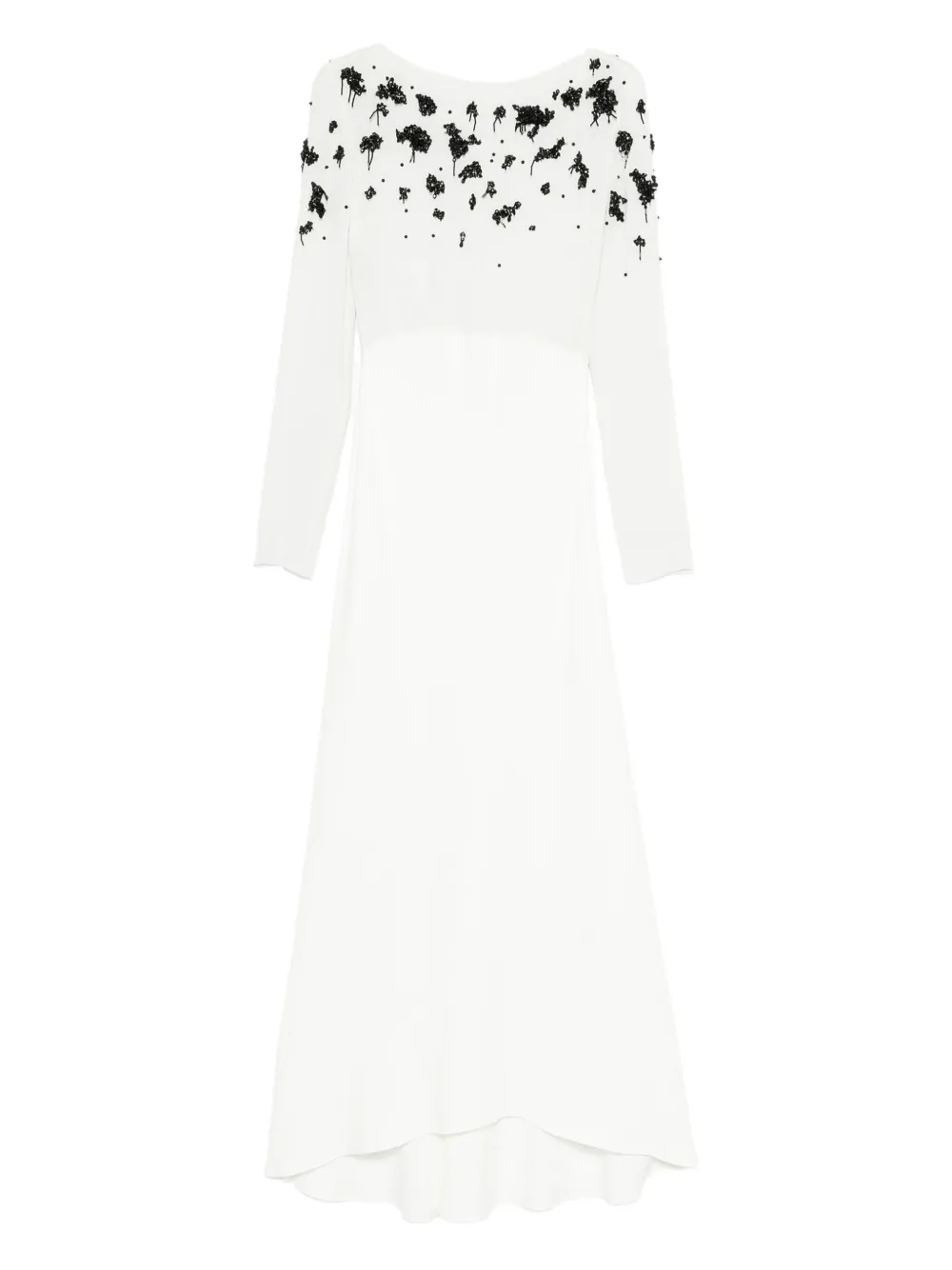 Alberta Ferretti beaded long-sleeve dress - Bianco