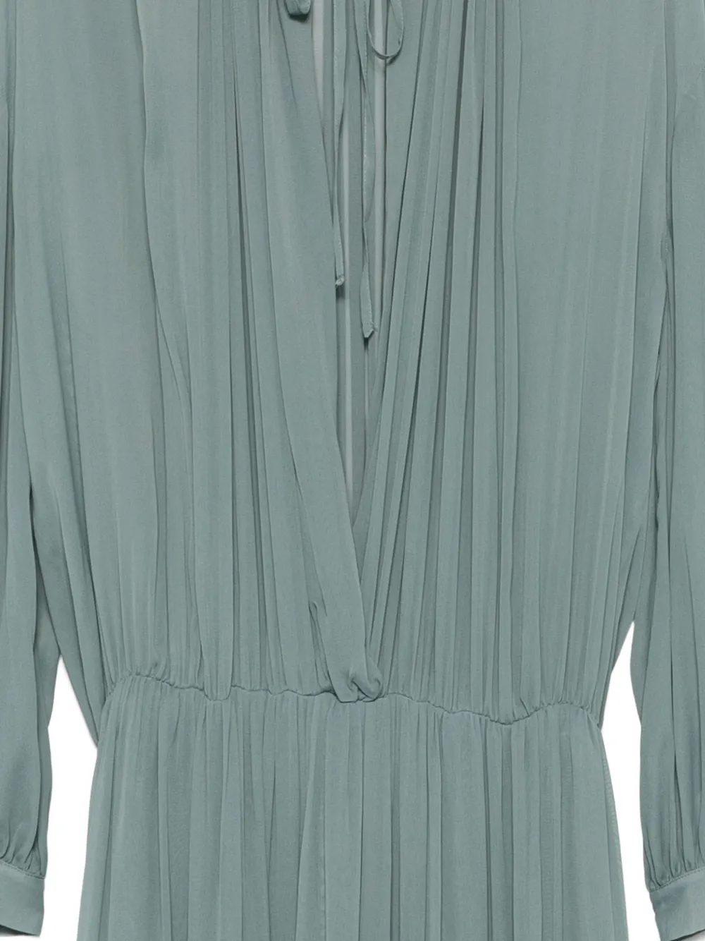 Erika Cavallini Pleated Maxi Dress In Green