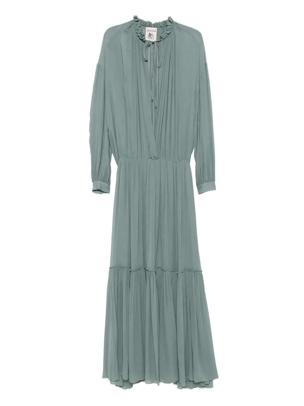 Erika Cavallini  robe longue à design plissé | bleu | Image 1