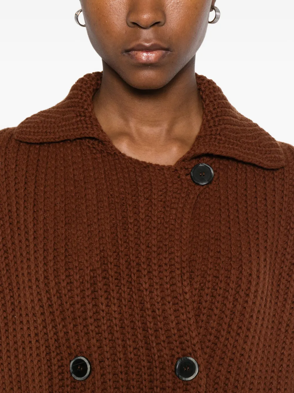 Erika Cavallini Jas met dubbele rij knopen Bruin