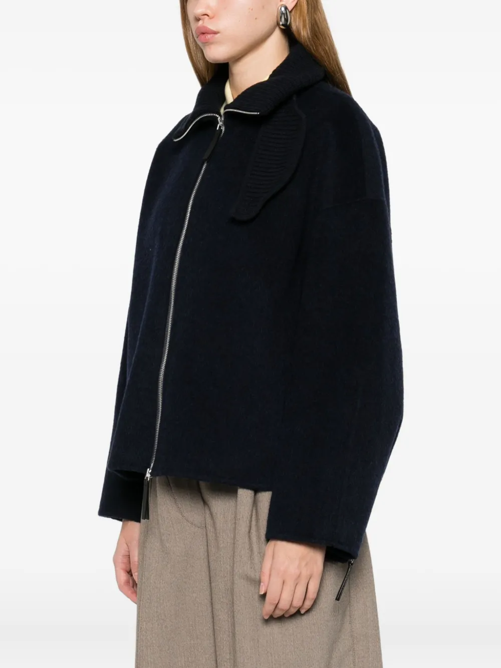 Proenza Schouler White Label High-neck Zip-up Jacket In Black