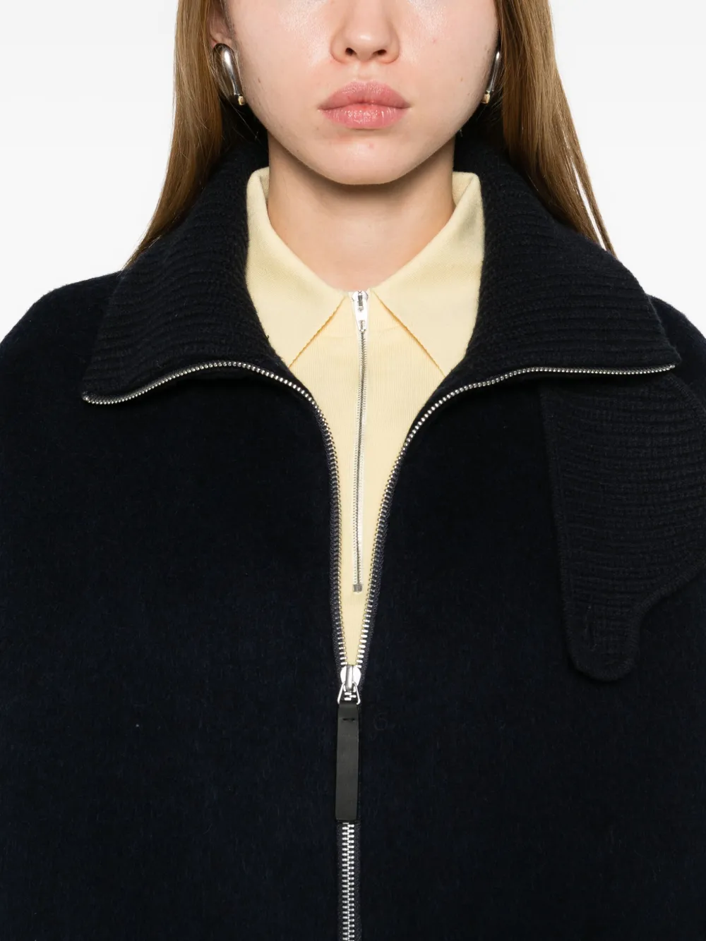Proenza Schouler White Label High-neck Zip-up Jacket In Black