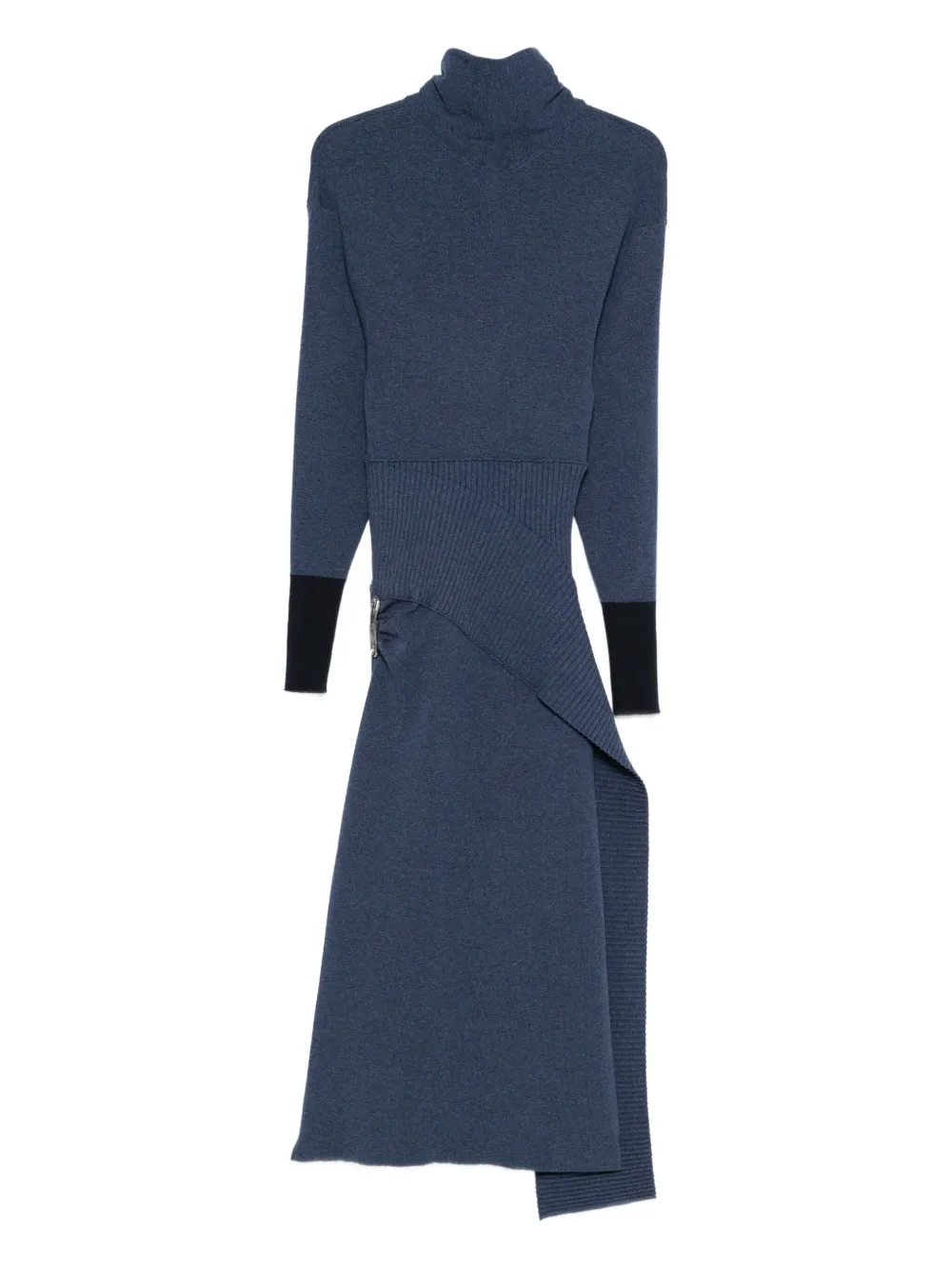 Lanvin safety pin-detail roll-neck dress - Blu