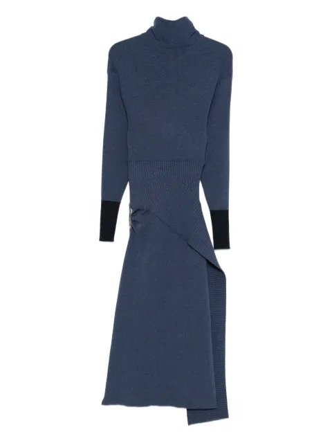 Lanvin safety pin-detail roll-neck dress 
