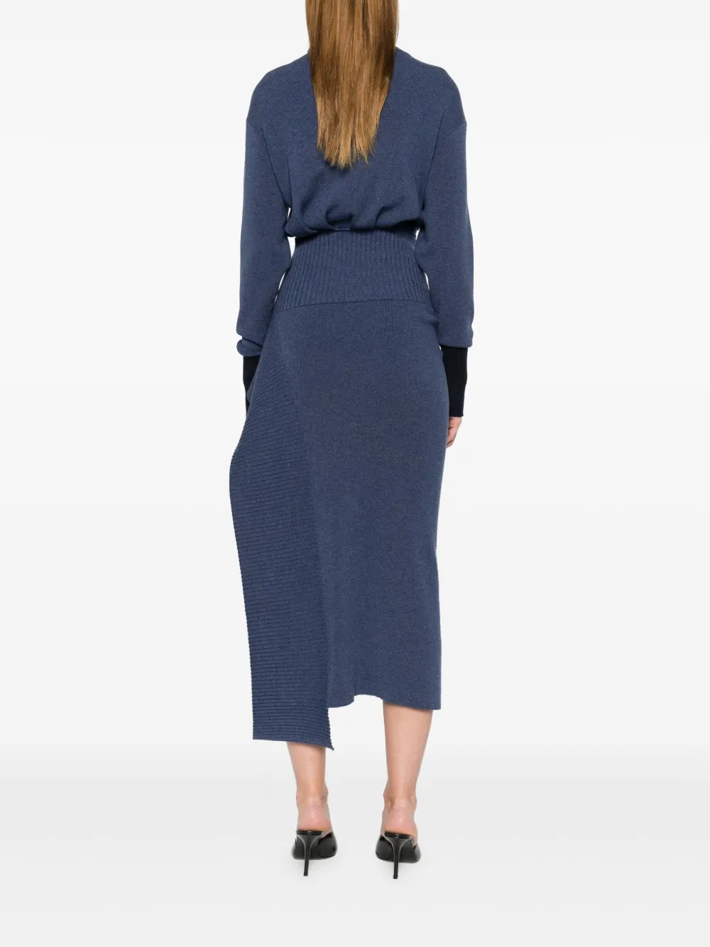 Lanvin Jurk met veiligheidsspeld en col Blauw
