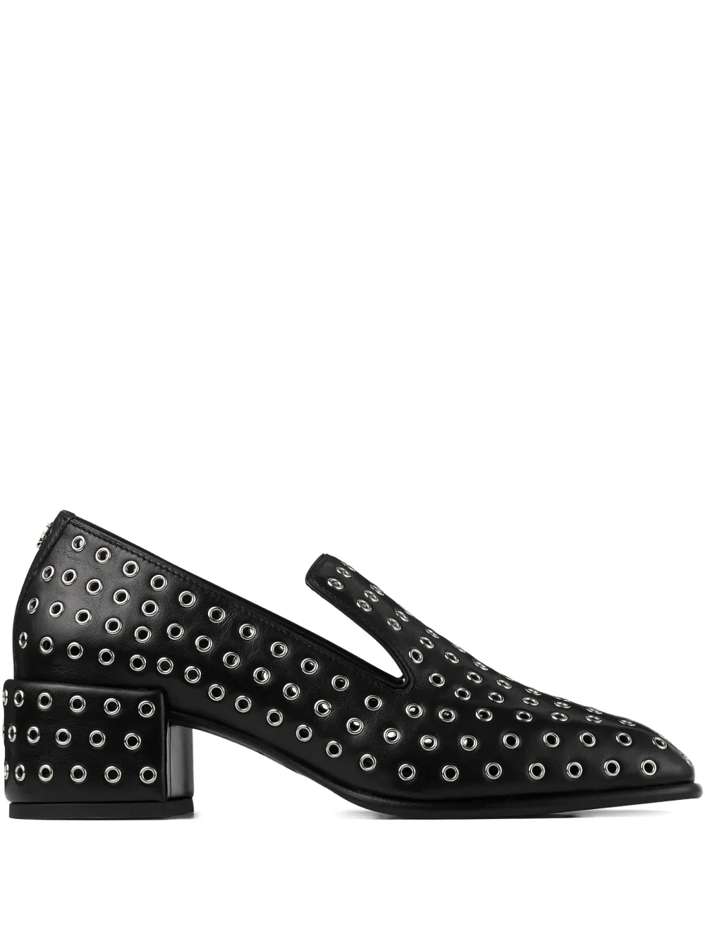 Jimmy Choo Elliot 45 Nappa Heeled Loafers In Black