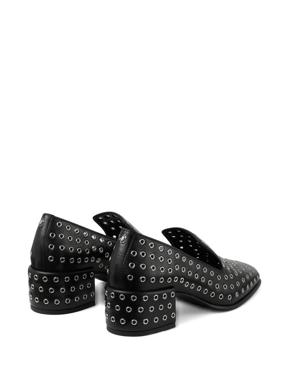 Jimmy Choo Elliot 45 Nappa Heeled Loafers In Black