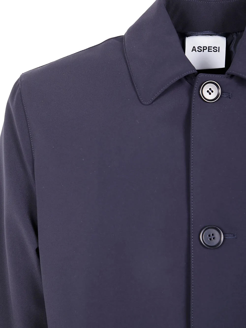 Aspesi Long Sleeve Raincoat Featuring Front Pockets In Blue