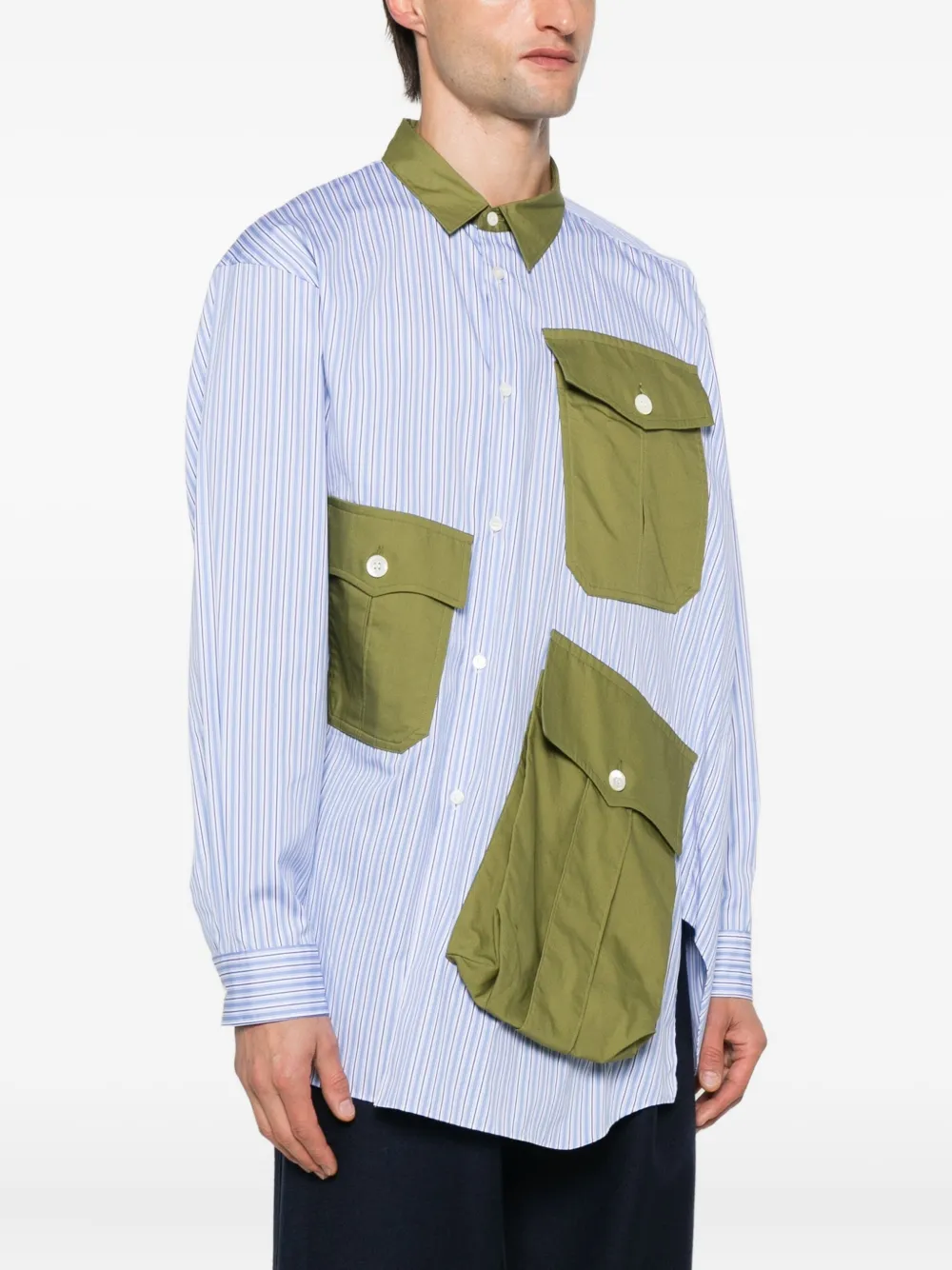 Comme des Garçons Homme Plus Overhemd met vlakken Blauw