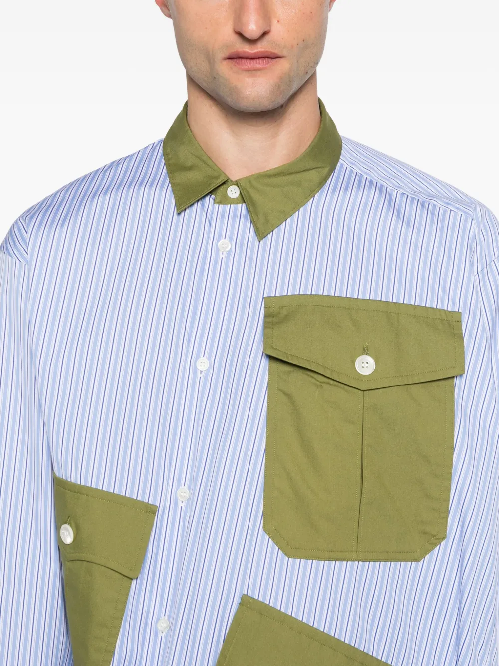 Comme des Garçons Homme Plus Overhemd met vlakken Blauw