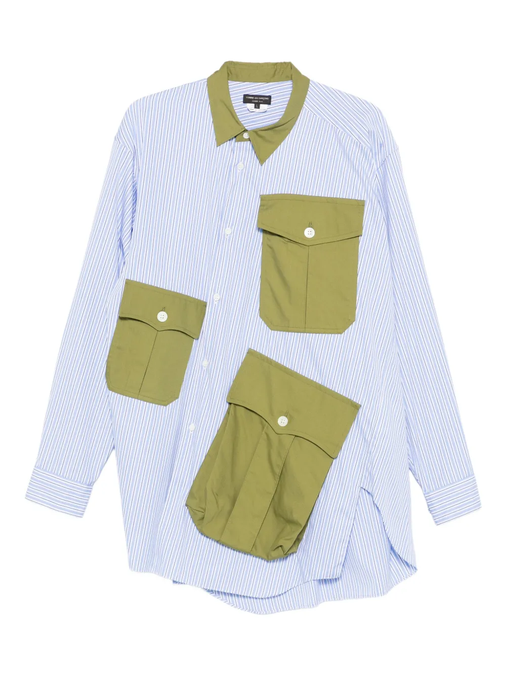 Comme des Garçons Homme Plus panelled shirt - Blue