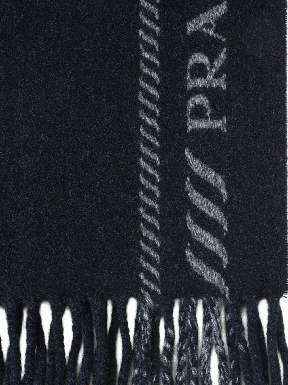 Prada fringed wool scarf - Blauw