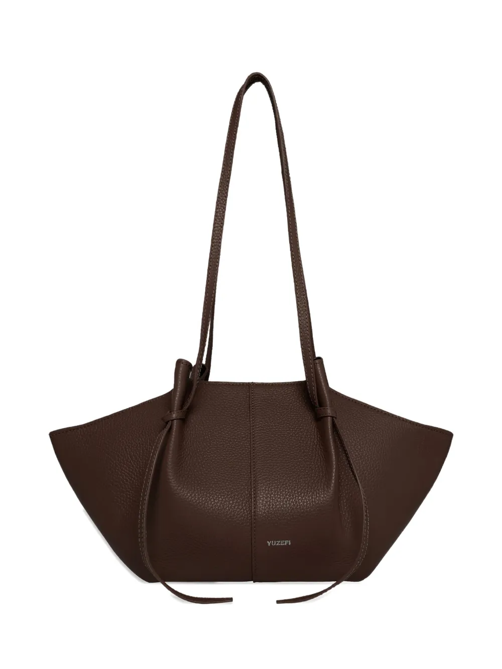 Yuzefi Mochi Pebble Grain Shoulder Bag In Brown