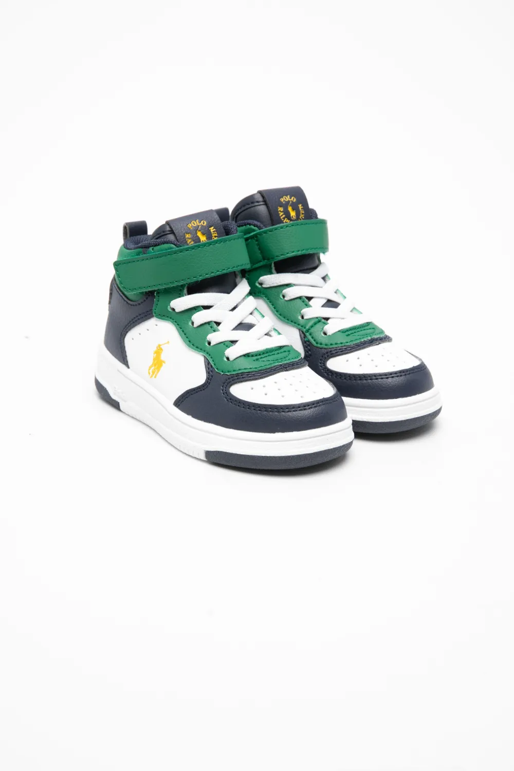 POLO RALPH LAUREN KIDS touch-strap high-top trainers - Blu