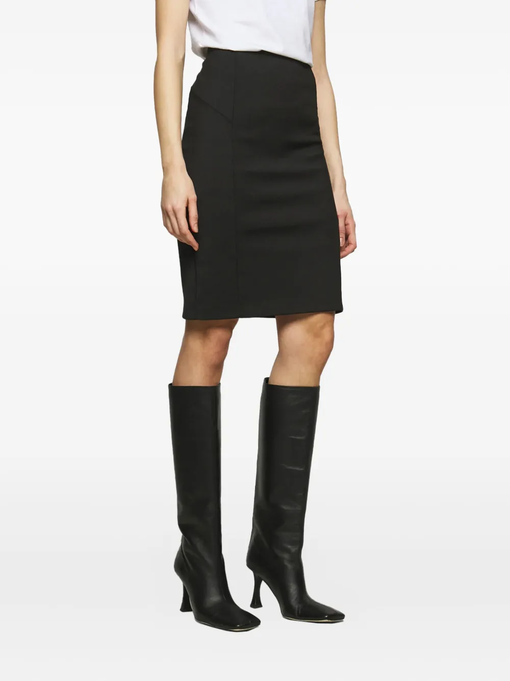 Patrizia Pepe Pencil Midi Skirt In Black