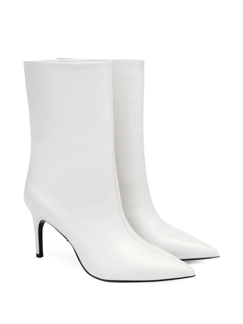Potamy 90mm Leather Ankle Boots In White