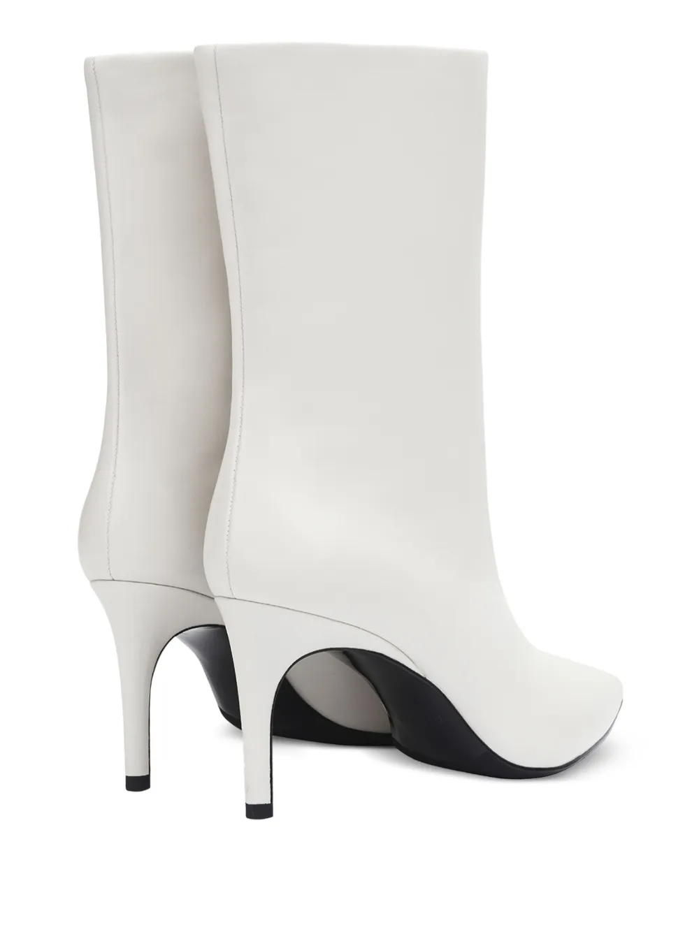 Potamy 90mm Leather Ankle Boots In White